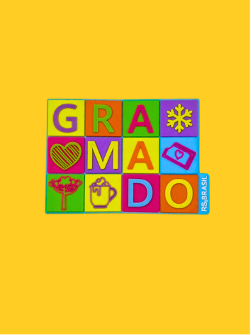 Ímã Mosaico Colorido Gramado Emborrachado