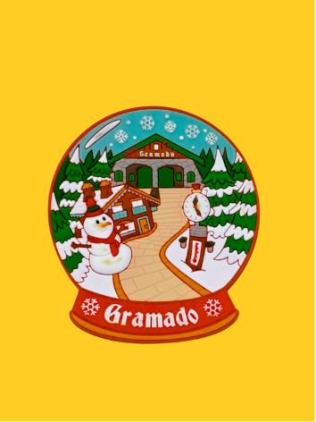 Ímã Globo de Neve Pórtico de Gramado Emborrachado