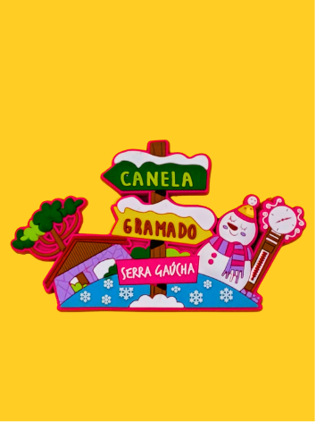 Ímã Placas Cidades - Rosa Emborrachado
