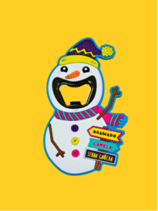 Ímã Abridor Boneco de Neve Emborrachado