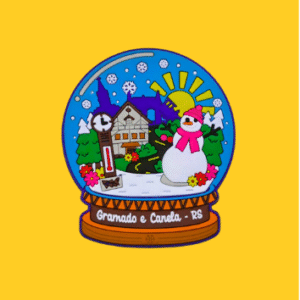 Ímã Globo de Neve Gramado e Canela Emborrachado