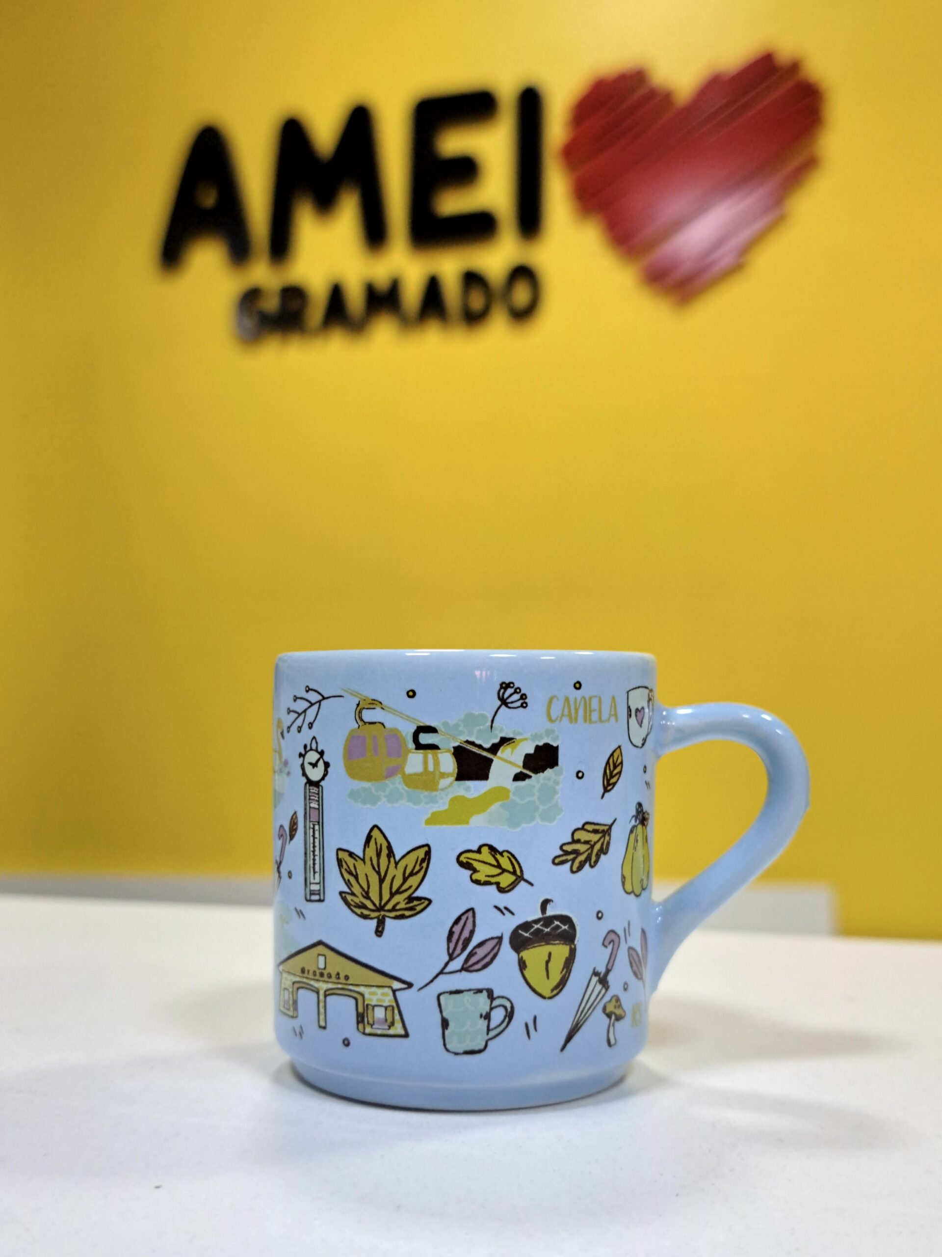 Xícara Cafezinho Azul Memórias de Gramado e Canela