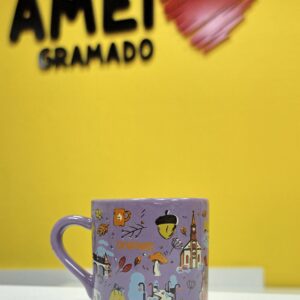 Xícara Cafezinho Roxa Memórias de Gramado e Canela