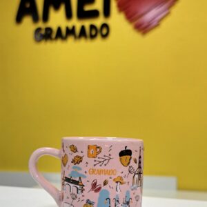 Xícara Cafezinho Rosa Memórias de Gramado e Canela