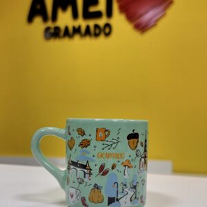 Xícara Cafezinho Verde Memórias de Gramado e Canela