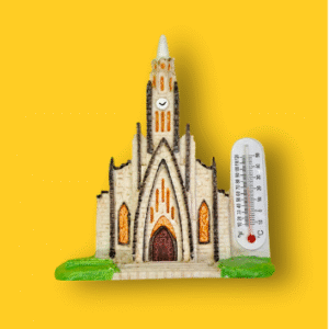 Enfeite Igreja de Canela Termômetro em Resina