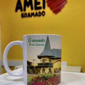 Caneca 325ml Pórtico de Gramado Flores Rosas Foto - Novo TC