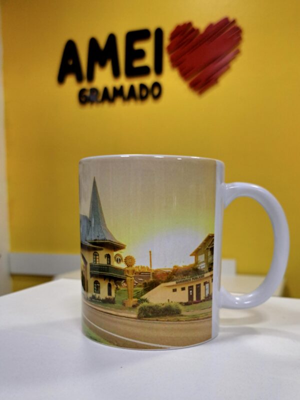 Caneca 325ml Pórtico de Gramado Flores Rosas Foto - Novo TC - Imagem 3