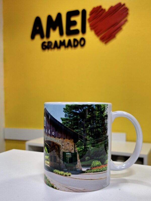 Caneca Reta 325ml Pórtico de Gramado Foto - Clássico NP - Imagem 2
