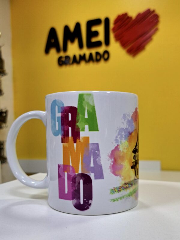 Caneca Reta 325ml Pórtico Novo de Gramado Colorida - Imagem 3