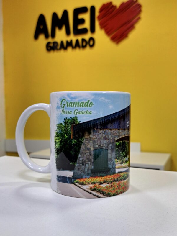 Caneca Reta 325ml Pórtico de Gramado Foto - Clássico NP - Imagem 3