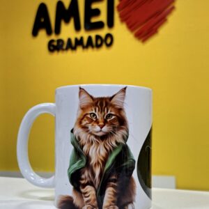Caneca Cores 325ml Maine Coon "Um Miau Massageia o Coração"