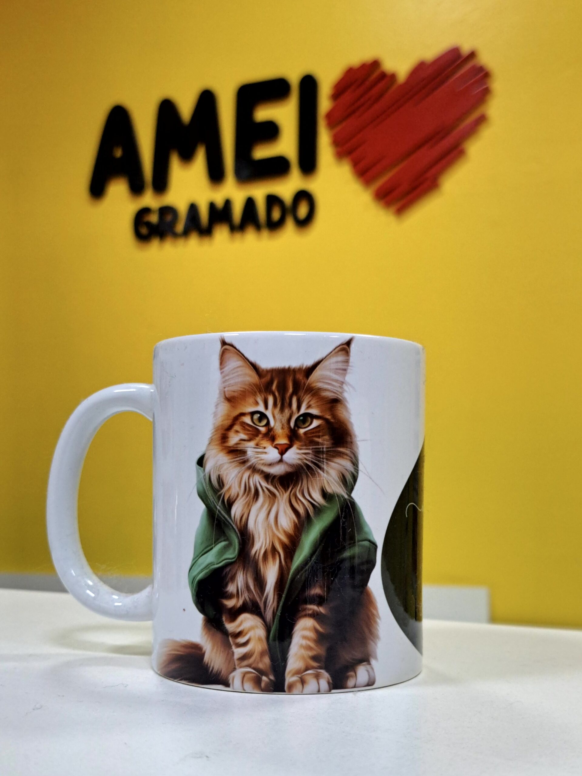 Caneca Cores 325ml Maine Coon "Um Miau Massageia o Coração"