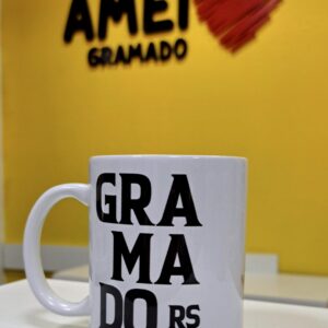 Caneca 325ml Igreja de Gramado Pintura Preto e Branco
