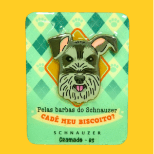 Ímã Vira-Lata Marrom e Branco Gramado Pet