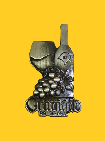 Ímã Vinho Uva Gramado Metálico