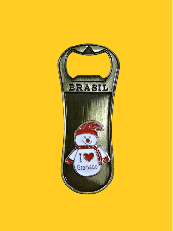 Ímã Abridor Boneco de Neve Eu Amei Gramado