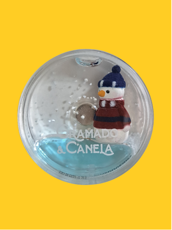 Ímã Globo de Neve Flutuante Boneco de Neve Azul