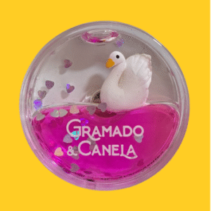 Ímã Globo de Neve Flutuante Lago Negro Rosa