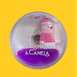 Ímã Globo de Neve Flutuante Boneco de Neve Rosa