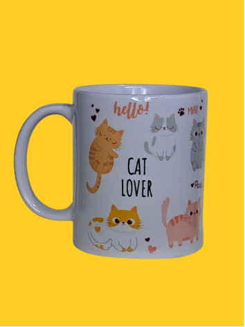 Xícara Ceramica Cat Lover Colorida