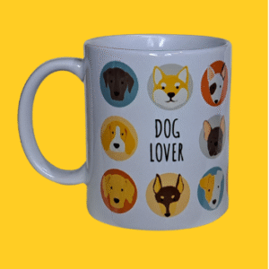 Xícara Ceramica Dog Lover Colorida