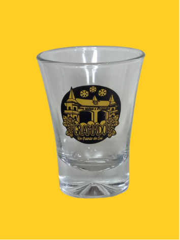 Copo Shot Curvo Pórtico Antigo Vermelho