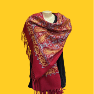 Pashmina Bordada Vermelha