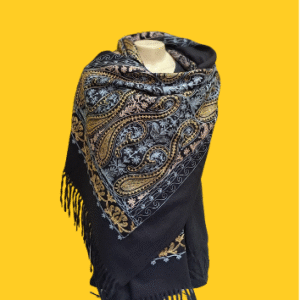 Pashmina Bordada Preta