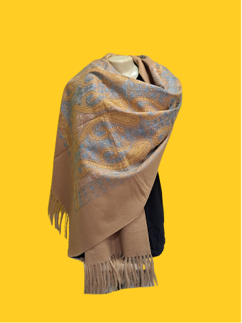 Pashmina Bordada Bege / Mocha Mousse