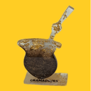 Enfeite Chimarrão Cinza e Prata