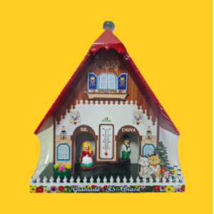 Casinha do Tempo Branca com Gatinhos