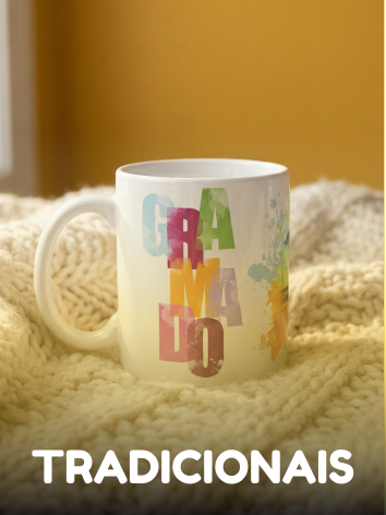 Canecas tradicionais, de tamanho padrão 325ml, brancas retas e outros modelos